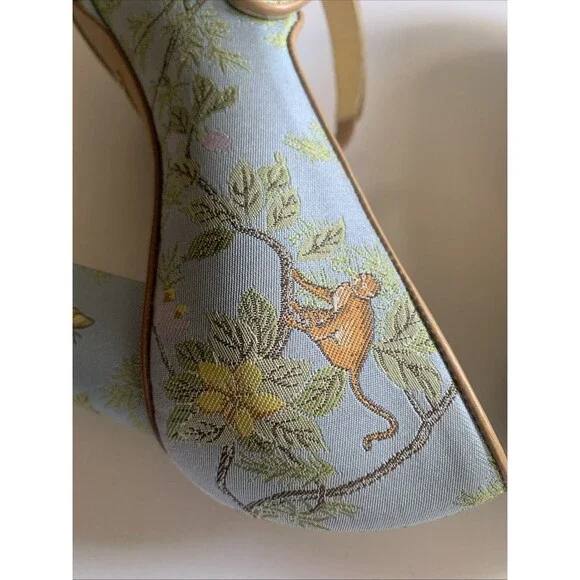 Sarah Flint X Gracie Perfect Mary Jane Platform 85 Pump Jacquard Tropics 39(8.5) - Picture 11 of 16